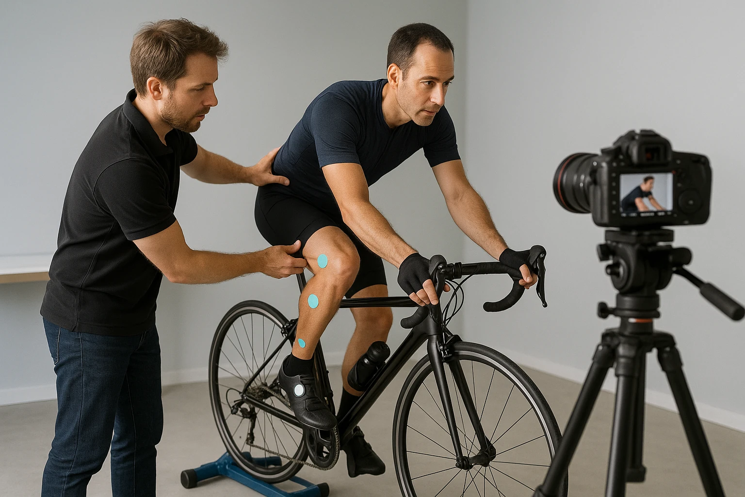 Professionelles Bikefitting mit Videoanalyse und Feineinstellung von Sattel und Cleats