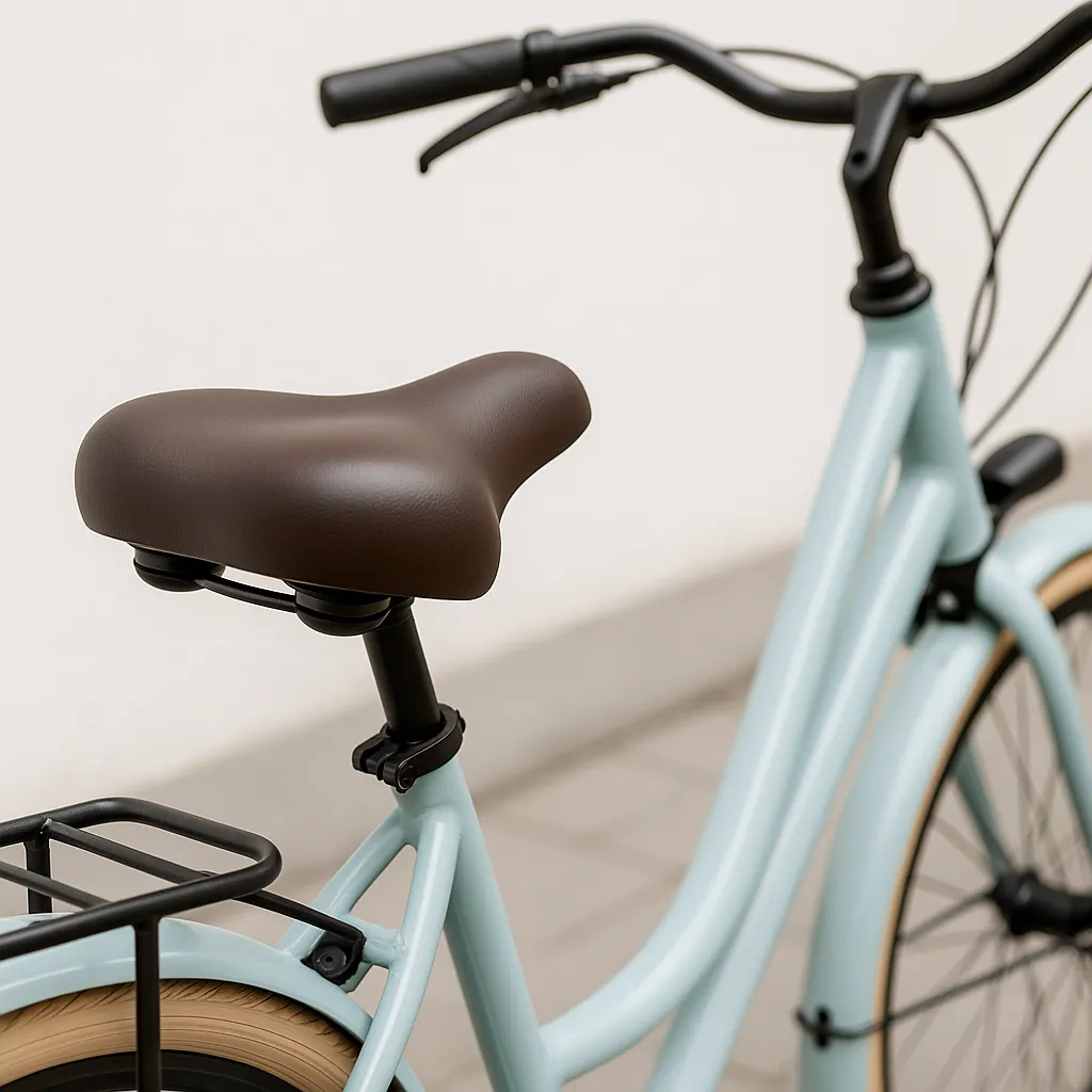 Ergonomischer Sattel und Tiefeinsteiger-Rahmen im Detail