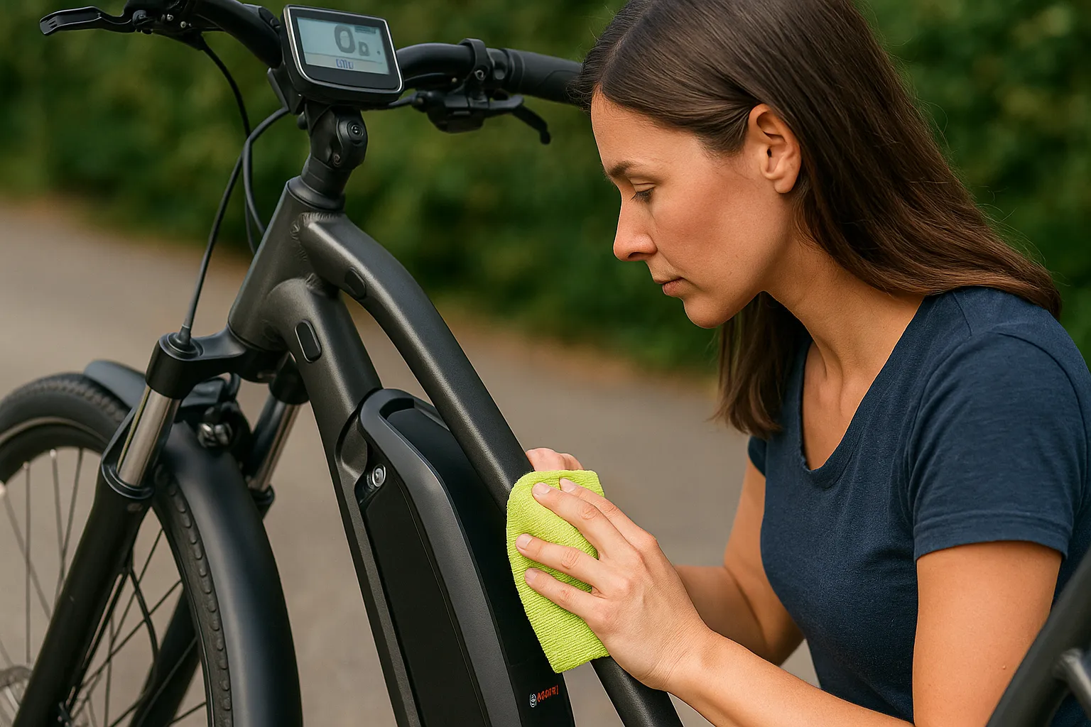 E-Bike mit Fokus auf Akku, Motor und Display – technische Details im Blick