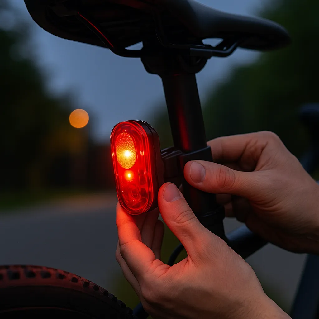 Montage eines Rücklichts an der Sattelstütze