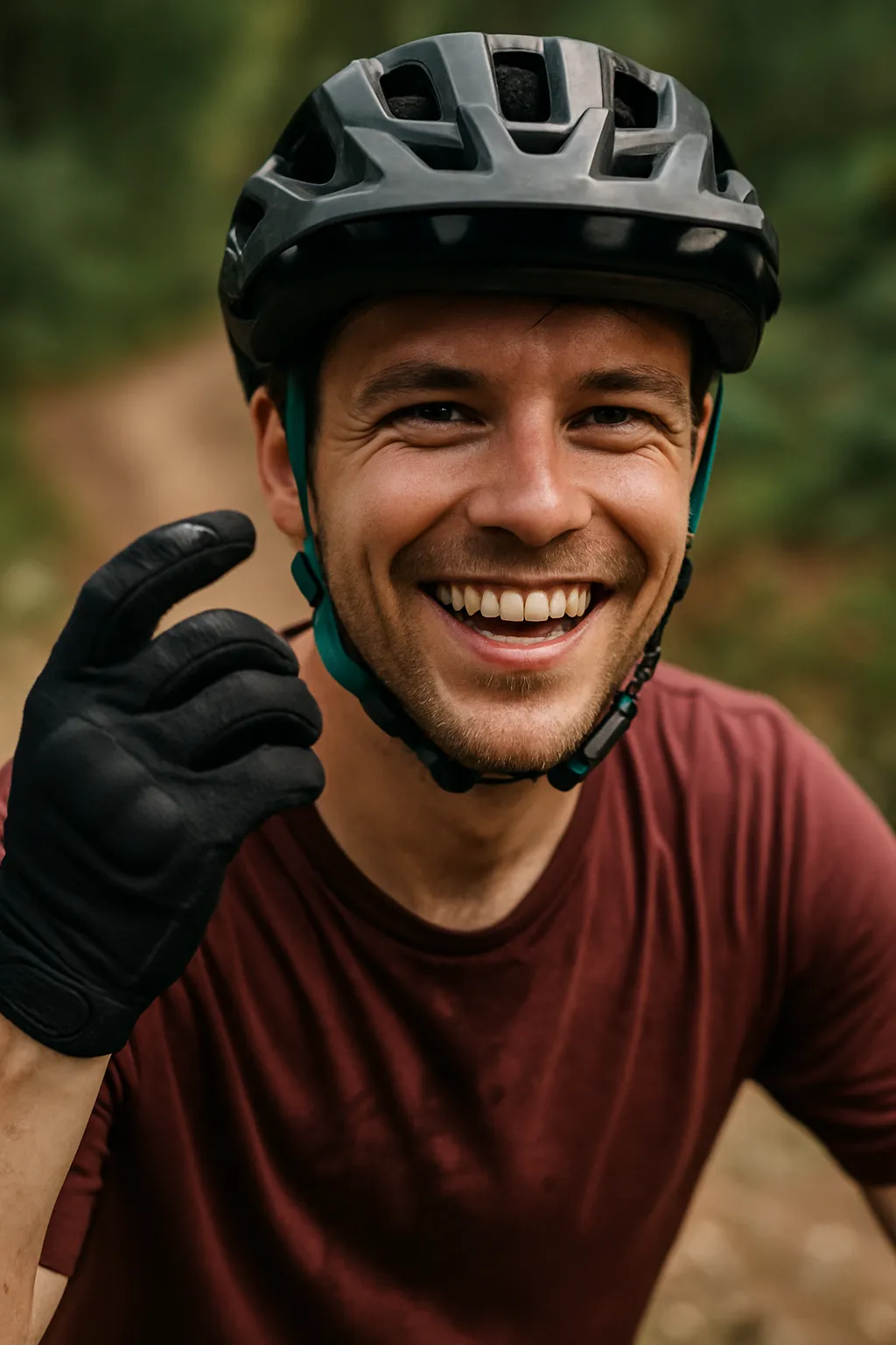 MTB-Fahrer mit Erfahrung und Spaß im Gesicht